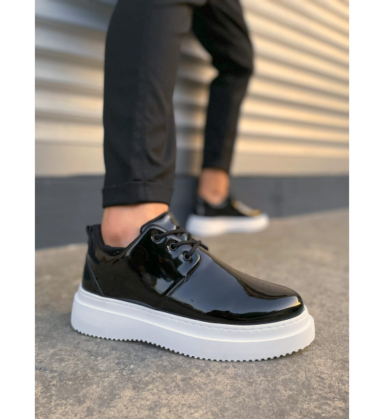 ALC Collection JY03 Luxor Bağcıklı Rugan Erkek Günlük Spor Klasik Ayakkabı RBT - Siyah