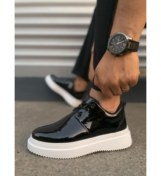 ALC Collection JY03 Luxor Bağcıklı Rugan Erkek Günlük Spor Klasik Ayakkabı RBT - Siyah