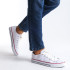 JY0422 Luke Bağcıklı Keten Kumaş Erkek Günlük Sneaker Ayakkabı KBT - Beyaz