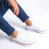 JY0422 Luke Bağcıklı Keten Kumaş Erkek Günlük Sneaker Ayakkabı KBT - Beyaz
