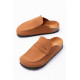 ALC Collection JY0456 Rayn Bağcıksız Hakiki Süet Deri Erkek Günlük Mantar Taban Loafer Klasik Ayakkabı HDMT - Taba