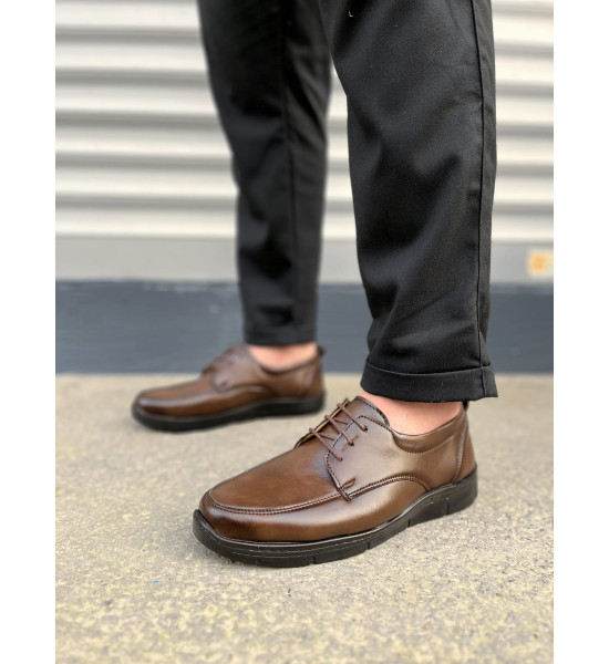 ALC Collection JY0510 Clasica Bağcıklı Cilt Erkek Günlük Klasik Ayakkabı CST - Kahverengi