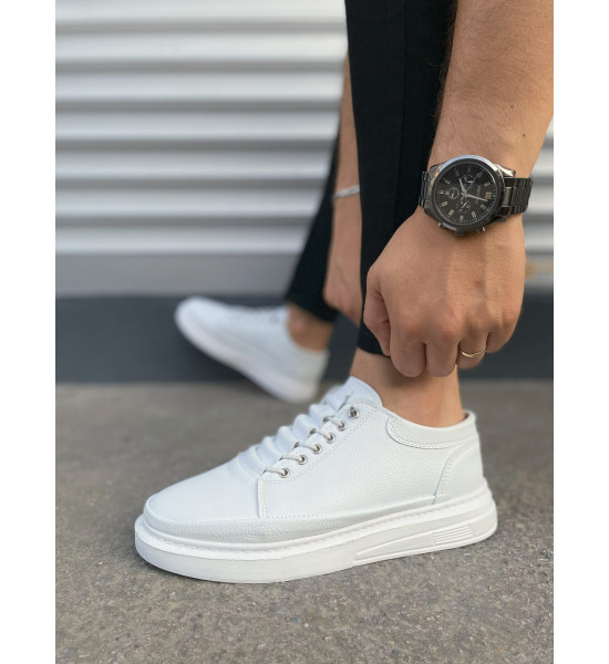 ALC Collection JY0535 Prime Bağcıklı Cilt Erkek Günlük Sneaker Ayakkabı CBT - Beyaz