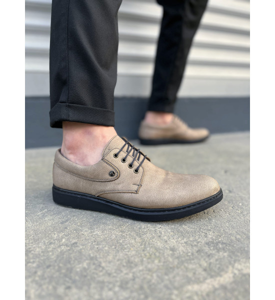 ALC Collection JY0610 Clasico Bağcıklı Cilt Erkek Günlük Klasik Ayakkabı CST - Gri
