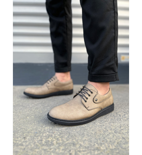 ALC Collection JY0610 Clasico Bağcıklı Cilt Erkek Günlük Klasik Ayakkabı CST - Gri