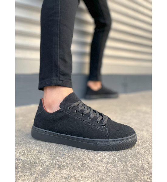 ALC Collection JY122 Mode Bağcıklı Süet Erkek Günlük Sneaker Ayakkabı SST - Siyah