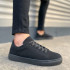 JY122 Mode Bağcıklı Süet Erkek Günlük Sneaker Ayakkabı SST - Siyah