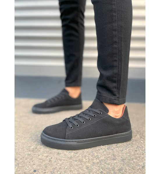 ALC Collection JY122 Mode Bağcıklı Süet Erkek Günlük Sneaker Ayakkabı SST - Siyah