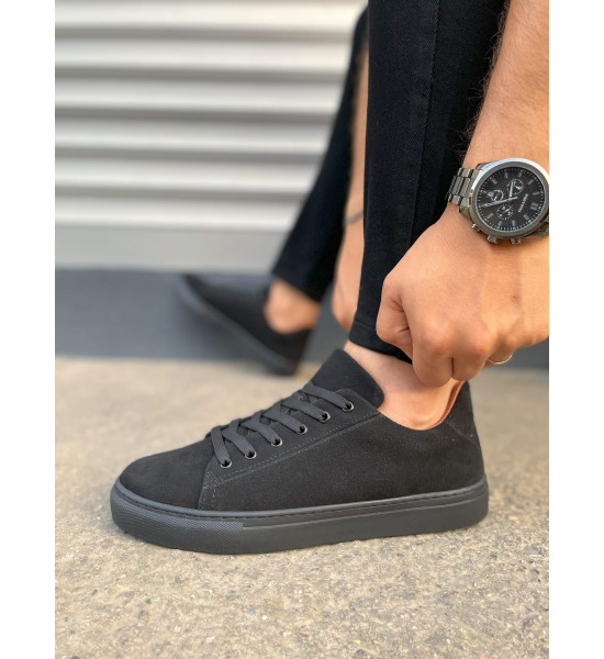 ALC Collection JY122 Mode Bağcıklı Süet Erkek Günlük Sneaker Ayakkabı SST - Siyah