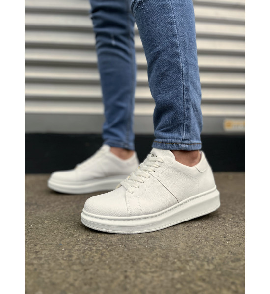 ALC Collection JY151 Boost Bağcıklı Cilt Erkek Günlük Sneaker Ayakkabı CBT - Beyaz