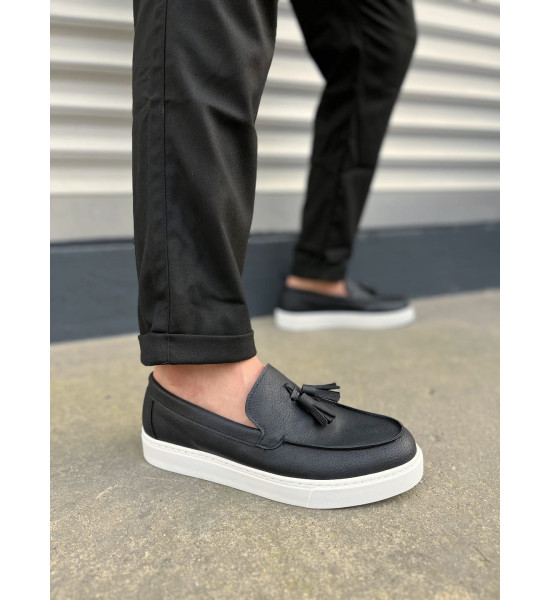 ALC Collection JY153 Bloom Bağcıksız Püsküllü Cilt Erkek Günlük Spor Klasik Ayakkabı CBT - Siyah