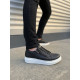 ALC Collection JY155 Warrior Bağcıklı ve Fermuarlı Cilt Erkek Günlük Sneaker Ayakkabı CBT - Siyah