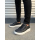 ALC Collection JY155 Warrior Bağcıklı ve Fermuarlı Cilt Erkek Günlük Sneaker Ayakkabı CBT - Siyah