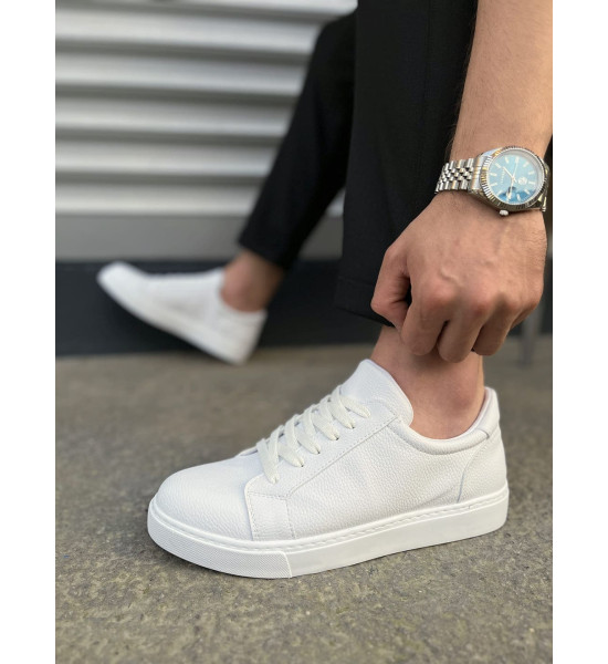 ALC Collection JY165 Elite Bağcıklı Cilt Erkek Günlük Sneaker Ayakkabı CBT - Beyaz