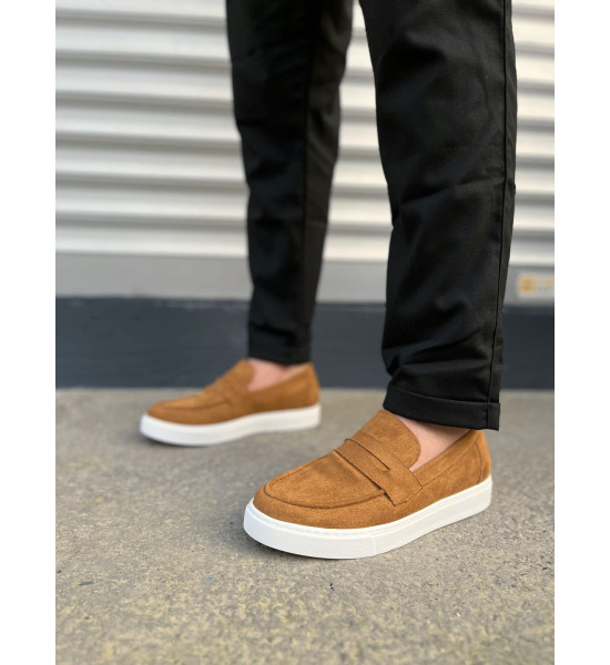 ALC Collection JY180 Estilo X Bağcıksız Süet Erkek Günlük Spor Klasik Ayakkabı SBT - Taba