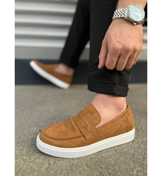 ALC Collection JY180 Estilo X Bağcıksız Süet Erkek Günlük Spor Klasik Ayakkabı SBT - Taba