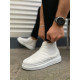 ALC Collection JY205 Boston Bağcıksız Ortopedik Taban Cilt Erkek Spor Bot CBT - Beyaz