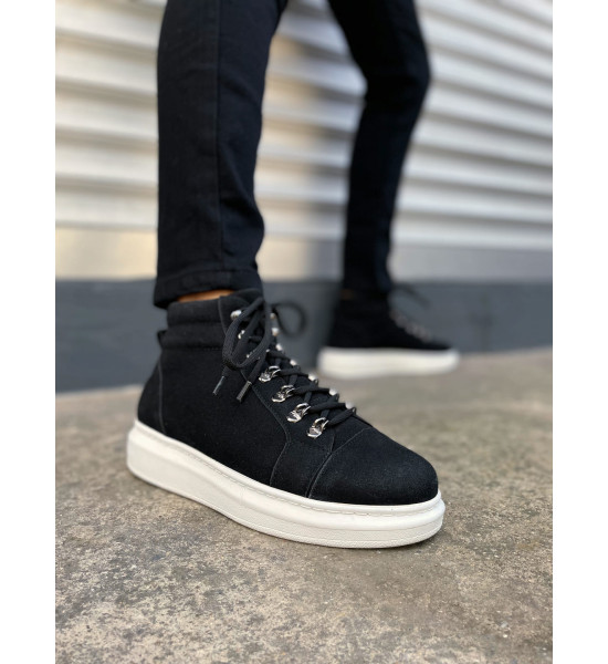 ALC Collection JY206 Ottawa Bağcıklı Ortopedik Taban Süet Erkek Spor Bot SBT - Siyah