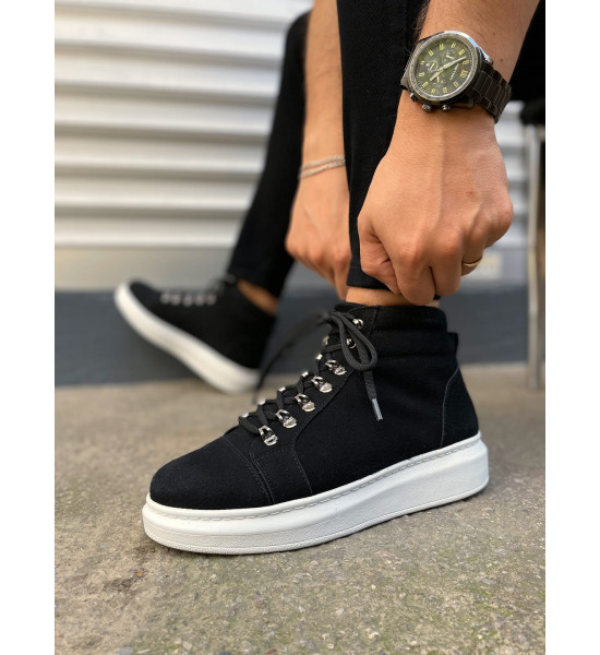 ALC Collection JY206 Ottawa Bağcıklı Ortopedik Taban Süet Erkek Spor Bot SBT - Siyah