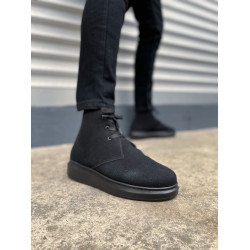 JY207 Oslo Bağcıklı Ortopedik Taban Süet Erkek Spor Bot SST - Siyah