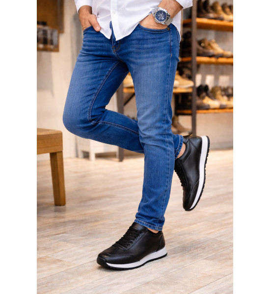 ALC Collection JY2402 Berts Bağcıklı Hakiki Deri  Erkek Günlük Klasik Ayakkabı DBT - Siyah