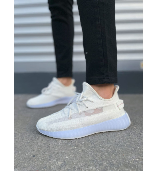 ALC Collection JY305 Pulse Bağcıklı Triko Kumaş Erkek Günlük Spor Ayakkabı TBT - Beyaz