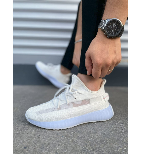 ALC Collection JY305 Pulse Bağcıklı Triko Kumaş Erkek Günlük Spor Ayakkabı TBT - Beyaz