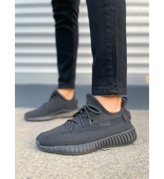 ALC Collection JY305 Pulse Bağcıklı Triko Kumaş Erkek Günlük Spor Ayakkabı TST - Siyah