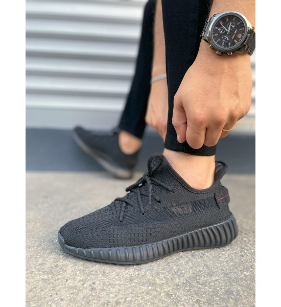 ALC Collection JY305 Pulse Bağcıklı Triko Kumaş Erkek Günlük Spor Ayakkabı TST - Siyah