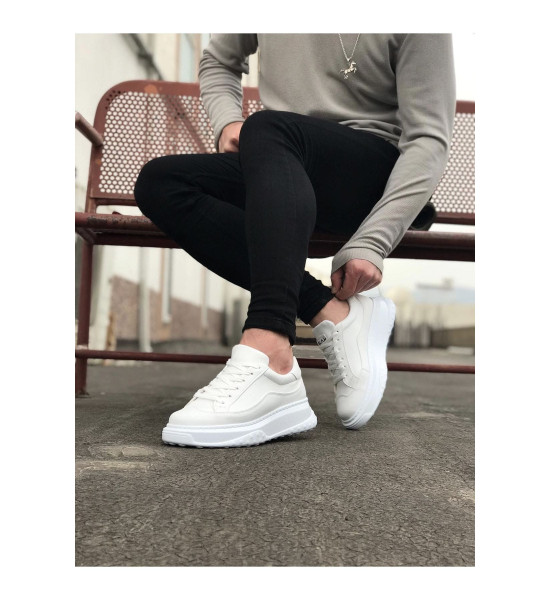 ALC Collection JY507 Alone Bağcıklı Cilt Erkek Günlük Sneaker Ayakkabı CBT Beyaz