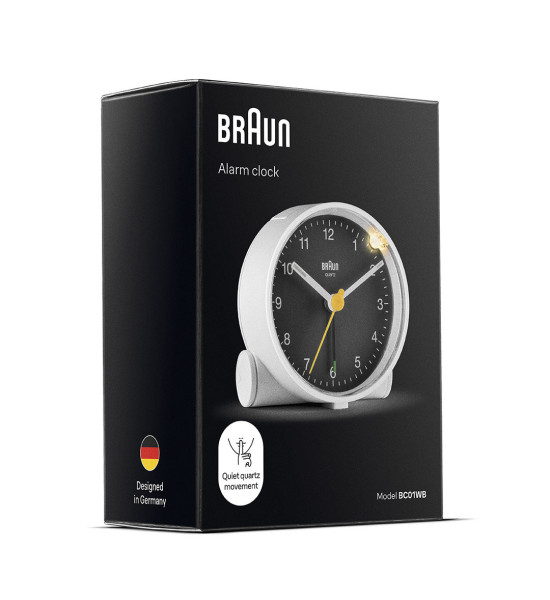BRAUN BRAUN BC01WB BEYAZ-SİYAH KLASiK ANALOG ALARMLI MASA SAATİ