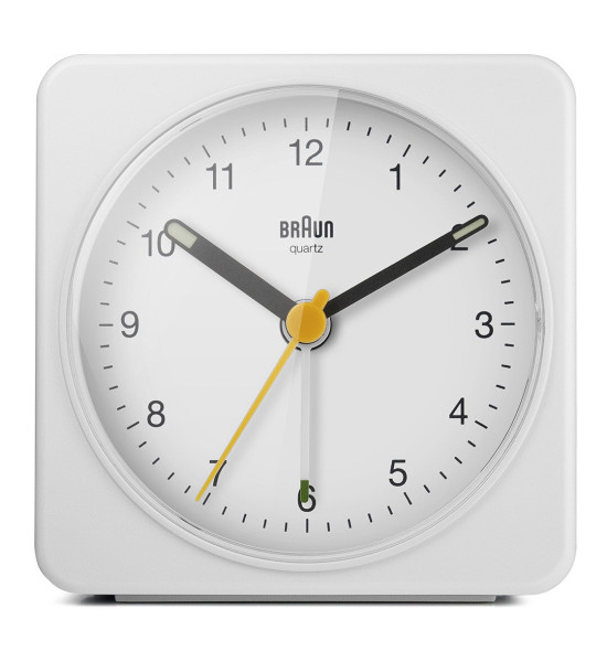 BRAUN BRAUN BC03W BEYAZ KLASİK SEYAHAT ANALOG ALARMLI MASA SAATİ