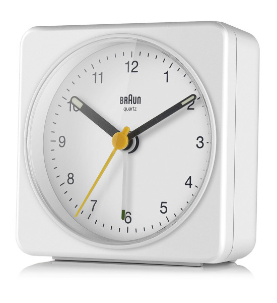 BRAUN BRAUN BC03W BEYAZ KLASİK SEYAHAT ANALOG ALARMLI MASA SAATİ