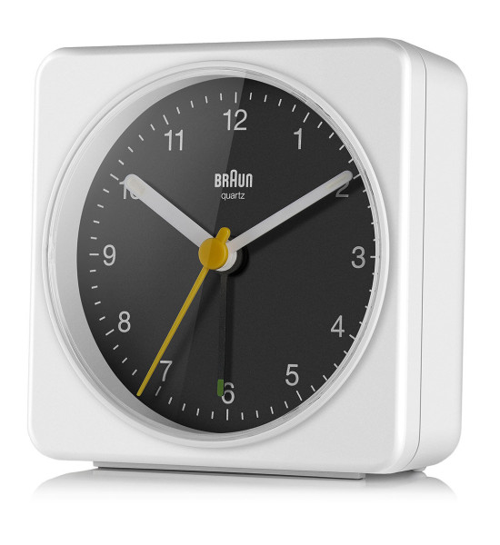 BRAUN BRAUN BC03WB BEYAZ-SİYAH KLASİK SEYAHAT ANALOG ALARMLI MASA SAATİ