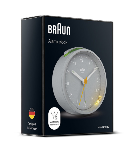 BRAUN BRAUN BC12G GRİ KLASİK ANALOG ALARMLI MASA SAATİ