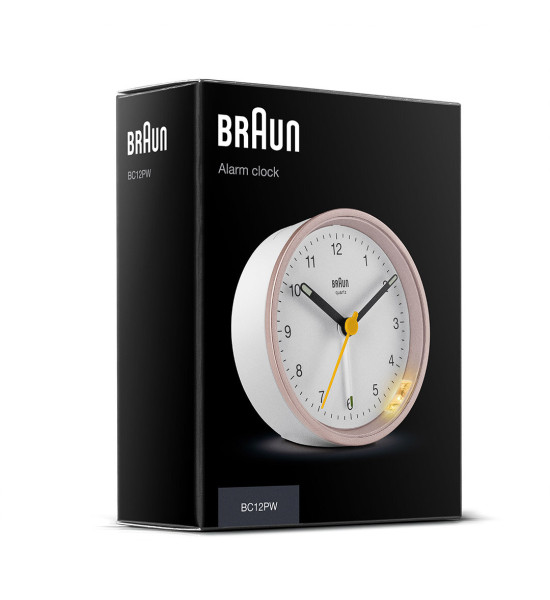BRAUN BRAUN BC12PW PEMBE-BEYAZ KLASİK ANALOG ALARMLI MASA SAATİ