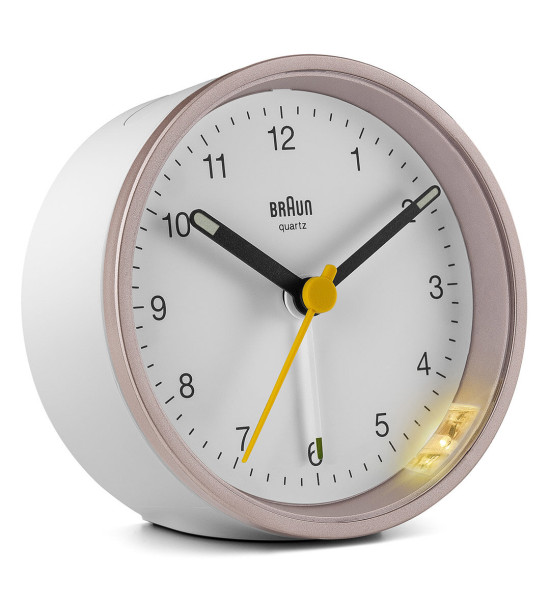 BRAUN BRAUN BC12PW PEMBE-BEYAZ KLASİK ANALOG ALARMLI MASA SAATİ
