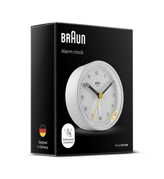 BRAUN BRAUN BC12W BEYAZ KLASİK ANALOG ALARMLI MASA SAATİ