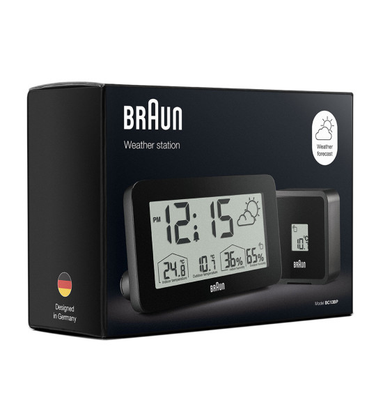 Braun BRAUN BC13BP SİYAH DİJİTAL HAVA DURUMU ALARMLI MASA SAATİ