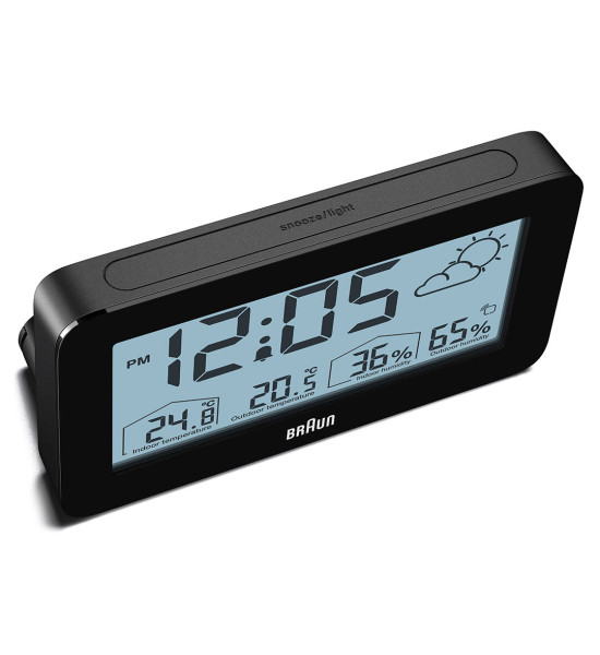 Braun BRAUN BC13BP SİYAH DİJİTAL HAVA DURUMU ALARMLI MASA SAATİ