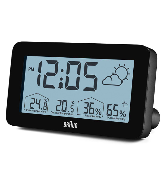 Braun BRAUN BC13BP SİYAH DİJİTAL HAVA DURUMU ALARMLI MASA SAATİ