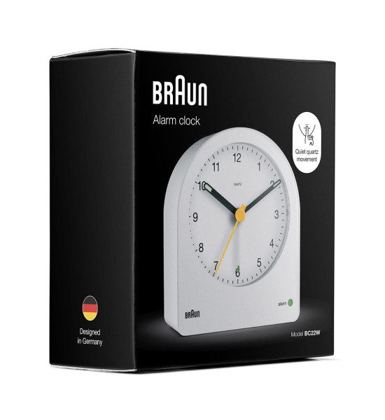 BRAUN BRAUN BC22W BEYAZ KLASİK ANALOG ALARMLI MASA SAATİ