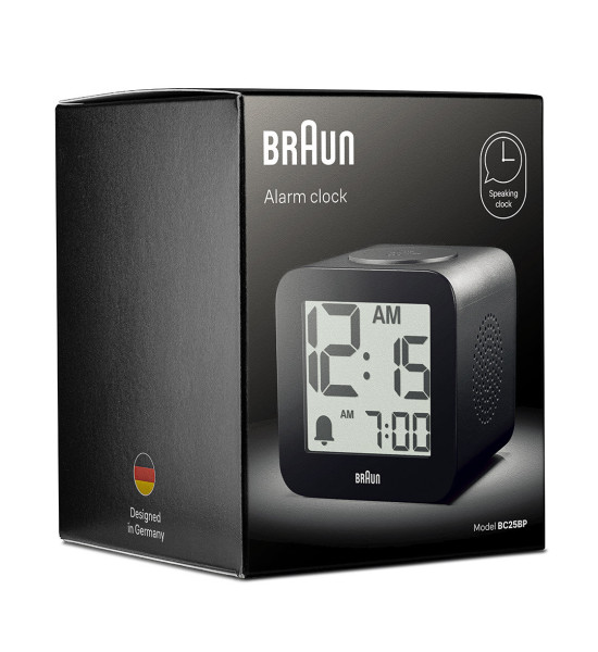BRAUN BRAUN BC25BP SİYAH TIME SPEAKING DİJİTAL ALARMLI MASA SAATi