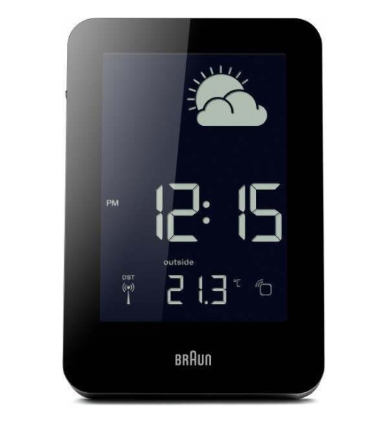 BRAUN BRAUN BNC013BK-RC HAVA İSTASYONLU MASA SAATİ SİYAH