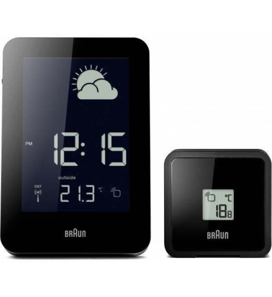 BRAUN BRAUN BNC013BK-RC HAVA İSTASYONLU MASA SAATİ SİYAH