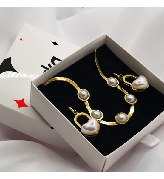 ALC Collection Çanta Tasarım Küpe Ve Inci Tasarım Orijinal Çelik Set Takım