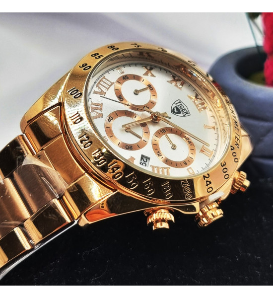 Tiger Roma Rakamlı Gold Fonksiyonlu Erkek Kol Saati (Türkiye Resmi Distribütör Garantili)