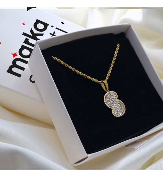 ALC Collection S Harfli Şık Hafif Zincirli Kadın Çelik Kolye