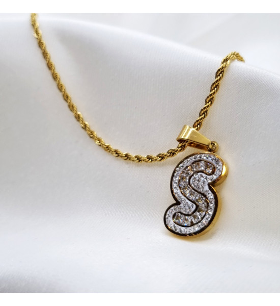 ALC Collection S Harfli Şık Hafif Zincirli Kadın Çelik Kolye