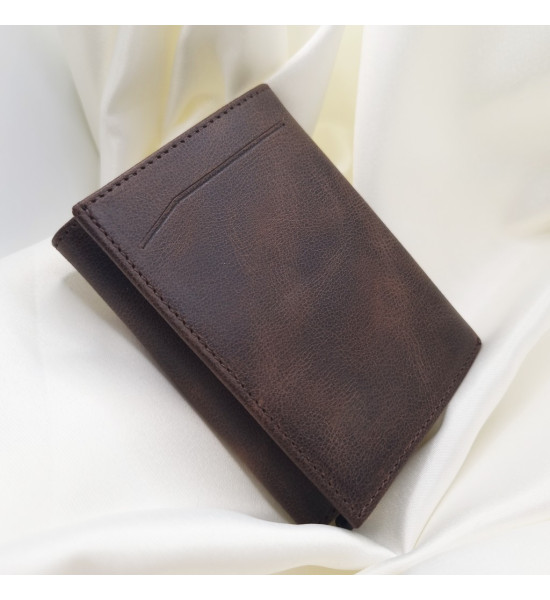 ALC Collection Hakiki Deri Otomatik Mekanizmalı Kartlık Cüzdan (Kahverengi) (Crazy)